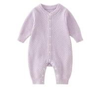 Fnaobai Niños Bebés Niñas Suéter Mameluco de Punto Vestidos para Bebé Niño Otoño Invierno Sólido Body Ropa Mono Jumpsuit para 0~24M