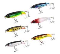 FNAPE Whopper Plopper Lápiz Popper Señuelo Pesca Artificial Duro 10 cm 13g Wobbler Flotante Multi-Segmentos Swimbait Siluros Bass Lubina Señuelo para Pesca Spinning con 2 Triángulo Ganchos