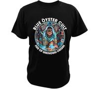 FNASVBOUO Blue Oyster Cult-T Shirt for Men BOC American Heavy Metal Fans T-Shirts Soft 100% Cotton Top Black
