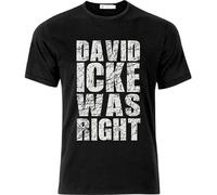 FNASVBOUO David Icke Was Right Conspiracy Men's T Shirt Black S Men's