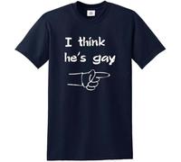 FNASVBOUO I Think He's Gay Mens T-Shirt Funny Slogan Rude Novelty Joke Present Tshirts I Think He's Gay Mens T-Shirt Funny Slogan Rude Novelty Joke Present Tshirts Black
