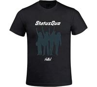 FNASVBOUO Status Quo Hello Men's T Shirts with Designs Round Neck Black