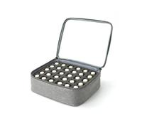 FNBDDX Bolsa de almacenamiento esmalte uñas, bolsa aceite esencial, Kit cuidado cosmético portátil, caja herramientas for, 30 compartimentos(Clear)