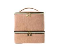 FNBDDX Bolsa de almacenamiento esmalte uñas, bolsa aceite esencial, Kit cuidado cosmético portátil, caja herramientas for, 30 compartimentos(DEEP BLUE)