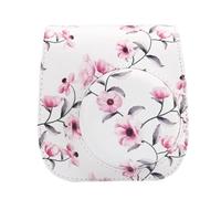 FNBDDX Bolsa For Cámara Apta For Fujifilm For Instax Mini 12/11/9/8 For Instantánea Funda Protectora De Viaje con Correa Ajustable For El Hombro(Pink Plum Blossom)