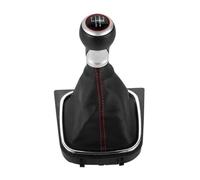 FNBDDX Compatible con Volkswagen, Golf 5 MK5 Rabbit, Jetta 2004-2009, 6, MK6 2010-2014. Perilla de cambio y velocidades funda protectora(Red Line 5 Speed)