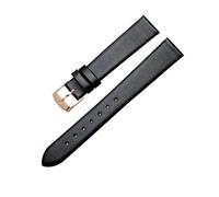 FNBDDX Correa de cuero suave for la serie 0606877 0604231 0606610 for hombres y mujeres 14/16/18/20/21/22 mm(Black rose gold-A,12mm)