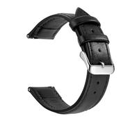 FNBDDX Correa De Reloj Cuero, Correas Liberación Rápida 18 Mm/20 Mm/22 Mm, Aptas For Samsung Fit For Galaxy Watch, For Garmin For Huawei(Black Silver)