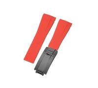 FNBDDX Correa De Reloj For Rolex Fit For DAYTONA For SUBMARINER For Yacht-Master For GMT Explorer Silicona 20 Accesorio Goma Pulsera Cadena(Red-Black-Z9)
