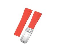 FNBDDX Correa De Reloj For Rolex Fit For DAYTONA For SUBMARINER For Yacht-Master For GMT Explorer Silicona 20 Accesorio Goma Pulsera Cadena(Red-Steel gold-Z9)