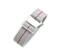 FNBDDX Correa de reloj nailon Vintage tejida apta for paquete paracaídas Tudor Seiko, correa elástica for hombre 20/22mm(Gray red-Steel)
