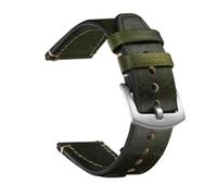 FNBDDX Correa de reloj Retro Universal apta for correas cuero Rolex aptas for relojes inteligentes Seiko 18mm 20mm 22mm pulsera con correa for hombres y mujeres(Green-silver,18mm)