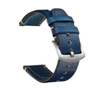 FNBDDX Correa de reloj Retro Universal apta for correas cuero Rolex aptas for relojes inteligentes Seiko 18mm 20mm 22mm pulsera con correa for hombres y mujeres(Blue-silver,22mm)