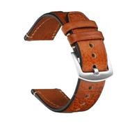 FNBDDX Correa de reloj Retro Universal apta for correas cuero Rolex aptas for relojes inteligentes Seiko 18mm 20mm 22mm pulsera con correa for hombres y mujeres(Red brown-silver,22mm)