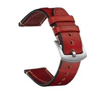 FNBDDX Correa de reloj Retro Universal apta for correas cuero Rolex aptas for relojes inteligentes Seiko 18mm 20mm 22mm pulsera con correa for hombres y mujeres(Red-silver,18mm)