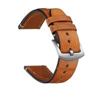 FNBDDX Correa de reloj Retro Universal apta for correas cuero Rolex aptas for relojes inteligentes Seiko 18mm 20mm 22mm pulsera con correa for hombres y mujeres(Light brown-silver,18mm)