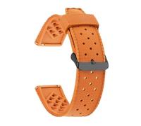 FNBDDX Correa de silicona resistente al agua for hombre y mujer, correa reloj 20mm 22mm, accesorios pulsera goma universal, deportiva liberación rápida(Orange-black,22mm Width)
