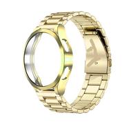 FNBDDX Correa + Estuche Apto For Samsung For Galaxy Watch 6 4 5 44 Mm 40 43 47 Pulsera For For Classic 46 42 Pro 45 Funda De TPU(Gold set,Watch 5 pro 45mm)