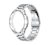 FNBDDX Correa + Estuche Apto For Samsung For Galaxy Watch 6 4 5 44 Mm 40 43 47 Pulsera For For Classic 46 42 Pro 45 Funda De TPU(Clearsilver set tool,Galaxy watch 6 44mm)