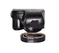 FNBDDX Funda de Cuero for cámara Sony A5000/A5100/Nex3/A6000/A6300/A6400/Nex6, Correa for el Hombro, Color Negro/marrón/café(Model 2 Black)