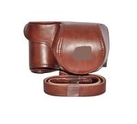 FNBDDX Funda de Cuero for cámara Sony A5000/A5100/Nex3/A6000/A6300/A6400/Nex6, Correa for el Hombro, Color Negro/marrón/café(Model 2 Coffee)