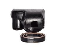 FNBDDX Funda de Cuero for cámara Sony A5000/A5100/Nex3/A6000/A6300/A6400/Nex6, Correa for el Hombro, Color Negro/marrón/café(Model 1 Black)