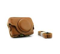 FNBDDX Funda for cámara Compatible con Sony RX100, Compatible Mark II III IV V M2 M3 M4 M5 M6 M7, botón de Tornillo, Bolso Hombro Correa(Brown)