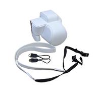 FNBDDX Funda Protectora De PU For Cámara Canon EOS R50 (Lente 18-45mm) R100 con Cubierta La Base Inferior, Accesorios For Correa Hombro(White)