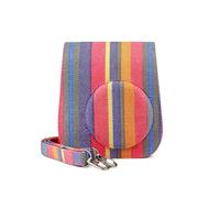 FNBDDX Funda Protectora For Cámara Fujifilm Fit For Instax Mini 11/9/8, Bolsa De Lona For Accesorios Película Instantánea, con Correa For El Hombro(Mini 11 Color Stripe)