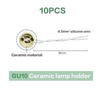 FNBDDX Kit de 10 focos techo ajustables, blanco, negro, cuadrado, redondo, GU10, GU5.3, portalámparas cerámico(Gu10 holder)