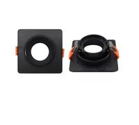 FNBDDX Kit de 10 focos techo ajustables, blanco, negro, cuadrado, redondo, GU10, GU5.3, portalámparas cerámico(Square black)