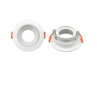 FNBDDX Kit de 10 focos techo ajustables, blanco, negro, cuadrado, redondo, GU10, GU5.3, portalámparas cerámico(Round white)