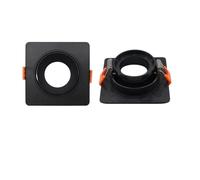 FNBDDX Kit de 10 portalámparas cerámica con base Gu10 Gu5.3, foco techo ajustable, luz redonda cuadrada blanca y negra(Square black)