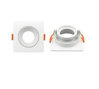 FNBDDX Kit de 10 portalámparas cerámica con base Gu10 Gu5.3, foco techo ajustable, luz redonda cuadrada blanca y negra(Square white)