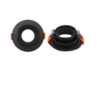 FNBDDX Kit de 10 portalámparas cerámica con base Gu10 Gu5.3, foco techo ajustable, luz redonda cuadrada blanca y negra(Round black)