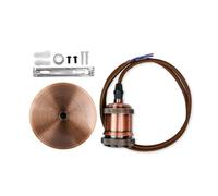 FNBDDX Portalámparas vintage E27, base E26, portalámparas colgante, 110 V, 220, retro for iluminación interior(1Pcs,Red Bronez set)