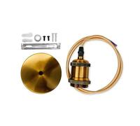 FNBDDX Portalámparas vintage E27, base E26, portalámparas colgante, 110 V, 220, retro for iluminación interior(1Pcs,Gold Bronze set)