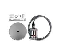 FNBDDX Portalámparas vintage E27, base E26, portalámparas colgante, 110 V, 220, retro for iluminación interior(1Pcs,Sliver set)