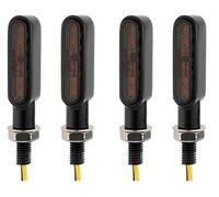 FNCVTM luz señal giro motocicleta Motocicleta Intermitente Luz Indicadora Luces Direccionales Ámbar Fluyendo(4pcs Amber White)