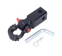 FNERRMEVC Cubierta Anilla Remolque Bloque Grillete Recuperación Receptor Grillete 2" Enganche Recubrimiento En Polvo Doble Orificio Anillo D Pin Enganche Bloque para SUV(Negro)