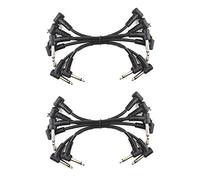 Fnfhsa 12 x Cables de Guitarra Eléctrica Cable de de Pedal de Efecto de áNgulo Recto de 1/4 de Pulgada Negro