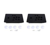 Fnfhsa 2X DIY Arcade Joystick Reemplazo Panel AcríLico Caja Manejar Arcade Juego Kit ConstruccióN Robusta FáCil de Instalar Negro