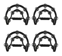 Fnfhsa 4X Compacta Pandereta de Musica de Media Luna Doble Pandereta de Percusion Tambor Duradero