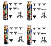 Fnfhsa 4X Cortapelos de Barbero, MáQuina Cortadora EléCtrica Recargable con Acabado Graffiti, Afeitadora Recortadora de Barba