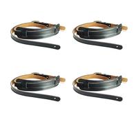 Fnfhsa 4X Duradero y Hebilla de Metal Correa de Guitarra Eléctrica CinturóN Hombrera Correas de Guitarra Vintage Ajustables-Color Negro