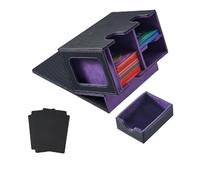 Fnfhsa Caja Baraja Cartas Expositor Cartas con Bandeja para Dados Caja Baraja Caja Baraja con Capacidad para Más 160 Cartas Coleccionables Caja Almacenamiento Caja Baraja Púrpura