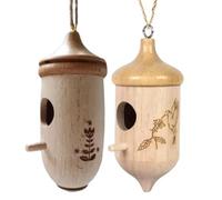 Fnfhsa Casa para Pájaros de Madera, Comedero Colgante para Exteriores, Decoración de Patio y Jardín Al Aire Libre, de Gorriones