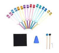 Fnfhsa Juego de Diapasones para Chakras, 7 Chakras + 1 Diapasón con Peso para Meditación, Yoga y Sanación con Sonido, Multicolor