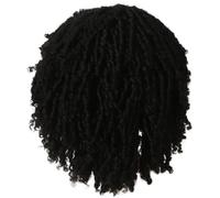 Fnfhsa Peluca Trenzada Sucia Hueca de África Fibra Química Pelo Corto y Rizado Peluca Trenzada Sucia Mujeres Pelucas Rastas Negras para Mujeres