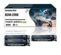 FNFTOEZGY D244-2206 D244-2207 Unidad de imágenes Compatible con impresoras MP C2004 C2504, Las Piezas de Repuesto contienen Chip e impresión transparente/107(3 Pack Black)